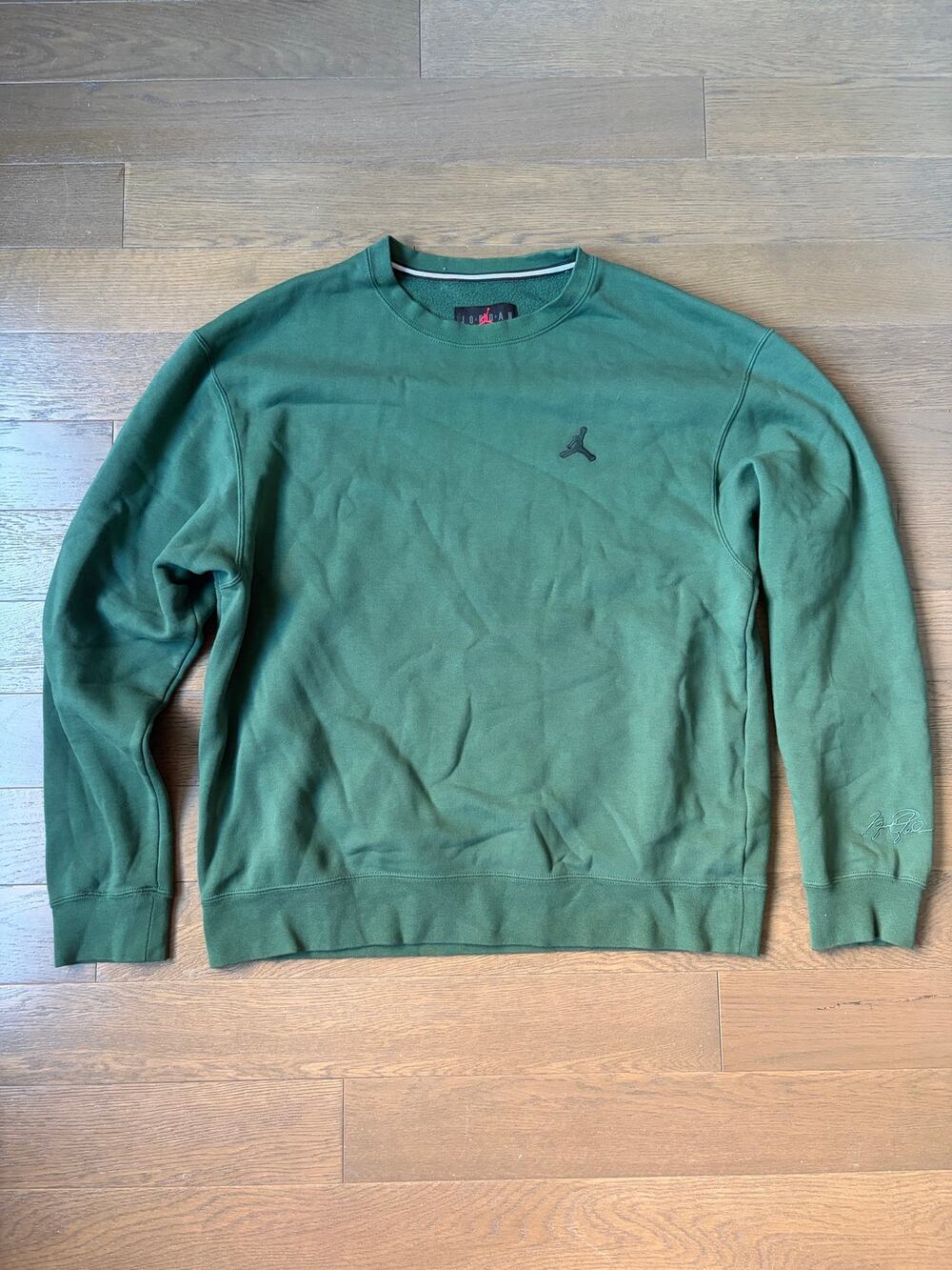 Stylish Jordan Brand Green Pullover Hoodie - Men's Size Large